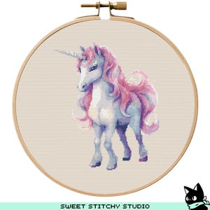 Unicorn Cross Stitch Pattern | Hoop Embroidery | PDF | Instant Download | Commercial Use | Cross Stitch Chart
