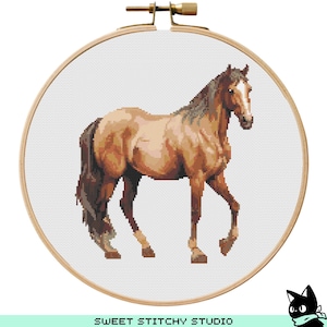 Pferd Kreuzstich Muster | Stickrahmen-Stickerei PDF | Sofortdownload | Kommerzielle Nutzung | Kreuzstich Stickmuster