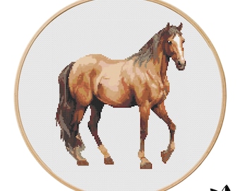 Horse Cross Stitch Pattern | Hoop Embroidery | PDF | Instant Download | Commercial Use | Cross Stitch Chart