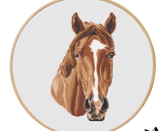 Cute Horse Cross Stitch Pattern | Hoop Embroidery | PDF | Instant Download | Commercial Use | Cross Stitch Chart
