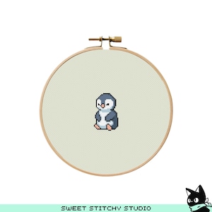 Cute Small Penguin Cross Stitch Pattern | Hoop Embroidery | PDF | Instant Download | Commercial Use | Cross Stitch Chart