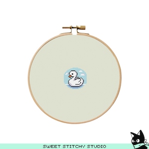 Cute Small Swan Cross Stitch Pattern | Hoop Embroidery | PDF | Instant Download | Commercial Use | Cross Stitch Chart