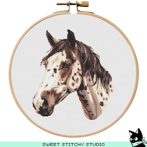 Appaloosa Pferd Kreuzstich Muster | Stickrahmen-Stickerei PDF | Sofortdownload | Kommerzielle Nutzung | Kreuzstich Stickmuster