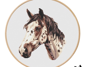 Appaloosa Horse Cross Stitch Pattern | Hoop Embroidery | PDF | Instant Download | Commercial Use | Cross Stitch Chart