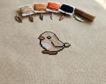 鳥のクロスステッチパターン - 刺繍パターン8個パック - 初心者向けの