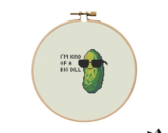 Cute Big Dill Pickle Cross Stitch Pattern | Hoop Embroidery | PDF | Instant Download | Commercial Use | Cross Stitch Chart