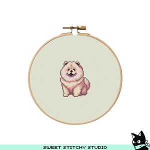 Cute Chow-chow Cross Stitch Pattern | Hoop Embroidery | PDF | Instant Download | Commercial Use | Cross Stitch Chart
