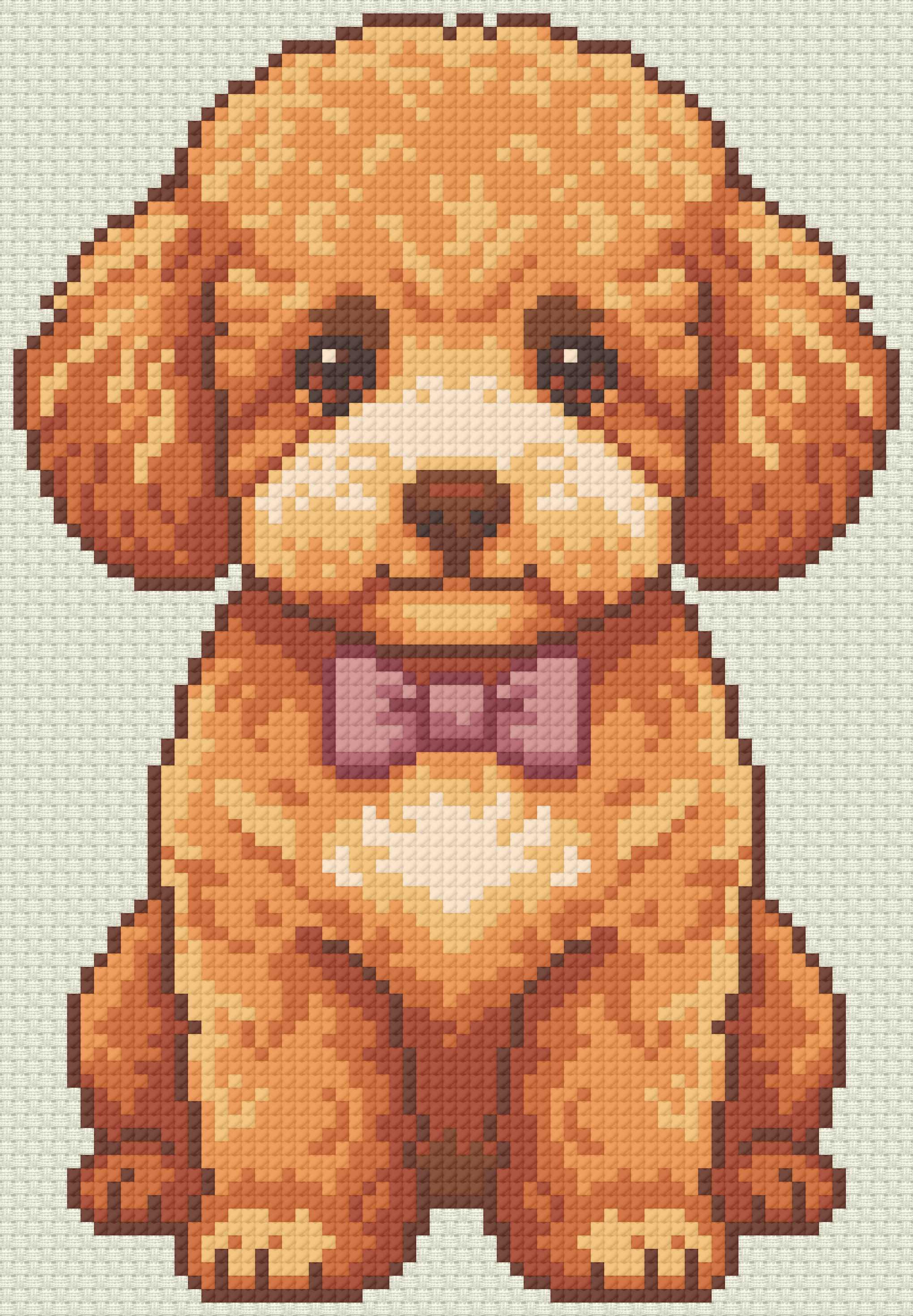 Poodle Puppy Cross Stitch Pattern | Goldendoodle Cavapoo 