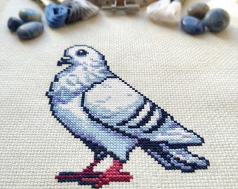Cute Pidgeon Cross Stitch Pattern | Hoop Embroidery | PDF | Instant Download | Commercial Use | Cross Stitch Chart