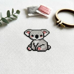 Cute Small Koala Cross Stitch Pattern | Hoop Embroidery | PDF | Instant Download | Commercial Use | Cross Stitch Chart