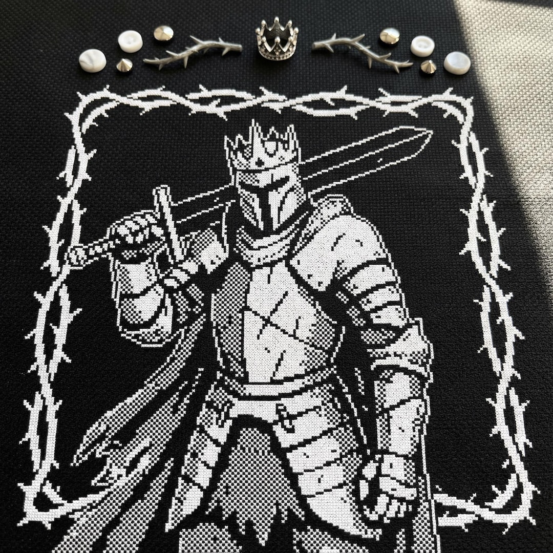 Cute White Knight Cross Stitch Pattern | Hoop Embroidery | PDF ...