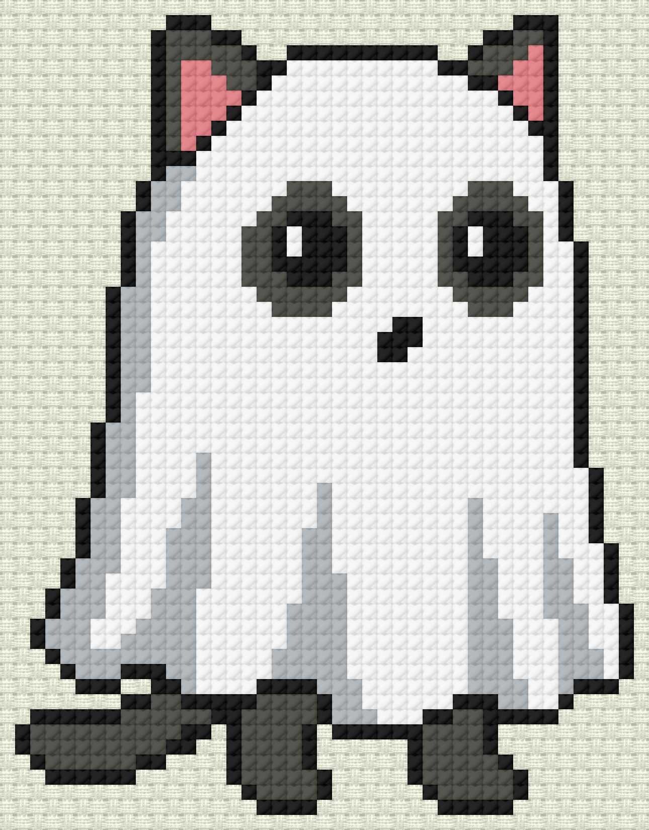 Ghost Cat Cross Stitch Pattern PDF | Kawaii Spooky Black Cat Embroidery ...