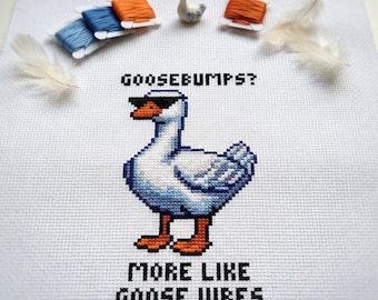 Cute Goose Vibes Goosebumps Cross Stitch Pattern | Hoop Embroidery | PDF | Instant Download | Commercial Use | Cross Stitch Chart