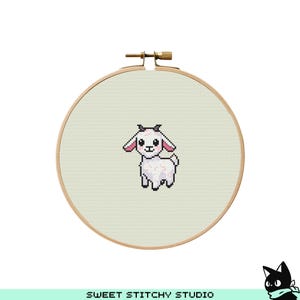 Cute Small Goat Cross Stitch Pattern | Hoop Embroidery | PDF | Instant Download | Commercial Use | Cross Stitch Chart