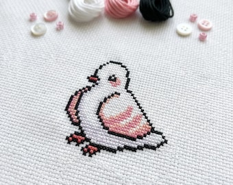 Cute Small Pigeon Cross Stitch Pattern | Hoop Embroidery | PDF | Instant Download | Commercial Use | Cross Stitch Chart