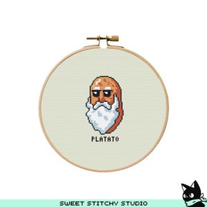 Cute Potato Plato Platato Cross Stitch Pattern | Hoop Embroidery | PDF | Instant Download | Commercial Use | Cross Stitch Chart