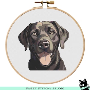 Labrador Cross Stitch Pattern | Hoop Embroidery | PDF | Instant Download | Commercial Use | Cross Stitch Chart