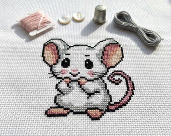 Cute Mice Cross Stitch Pattern | Hoop Embroidery | PDF | Instant Download | Commercial Use | Cross Stitch Chart