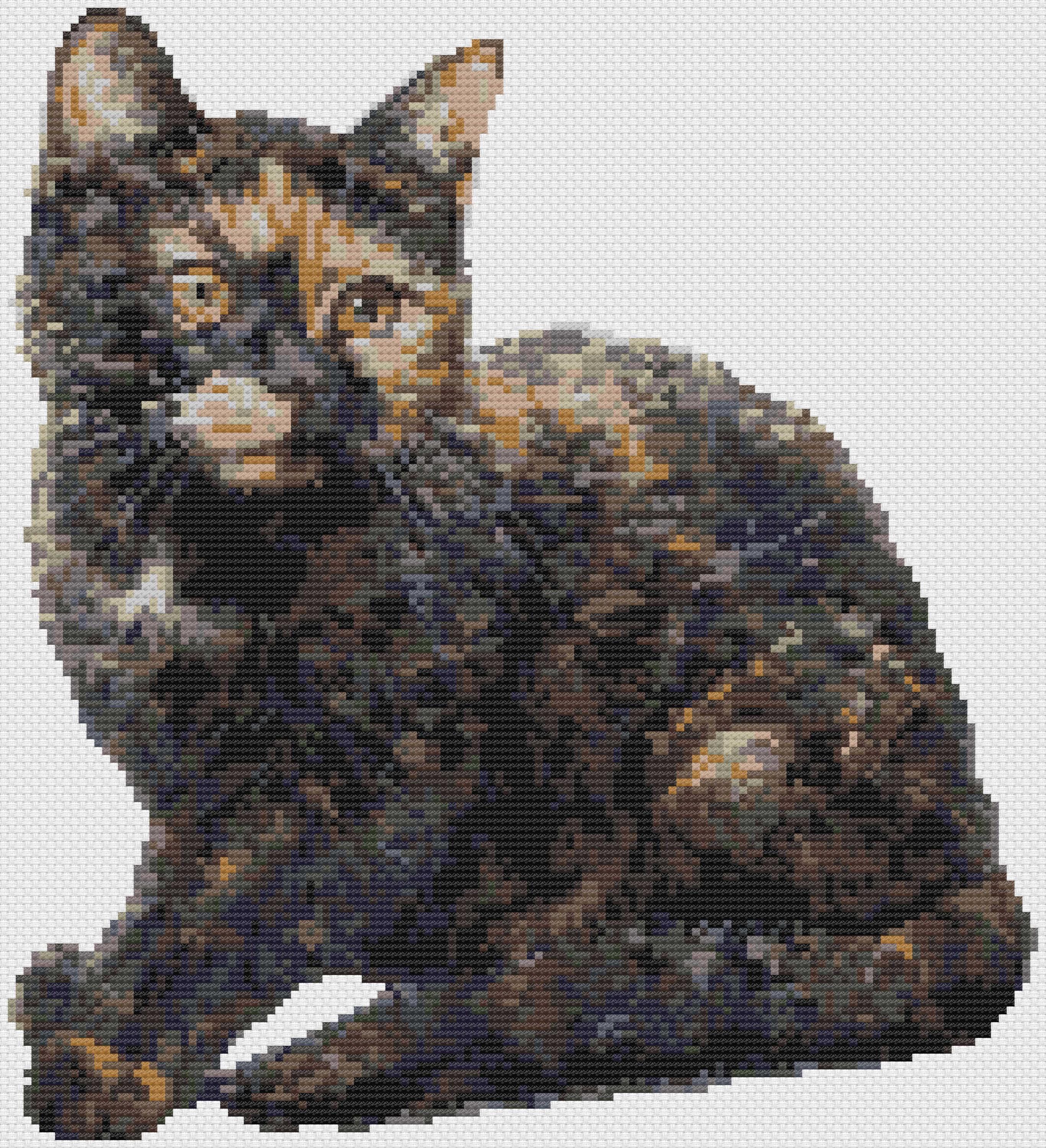 Cute Tortoiseshell Cat Cross Stitch Pattern | Hoop Embroidery