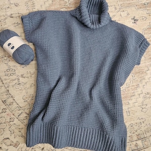Denim Tunesisch gehaakt vestpatroon downloadpatroon Digitaal patroon Haakpatroon Tunesisch gehaakt beginnersvriendelijk direct downloaden