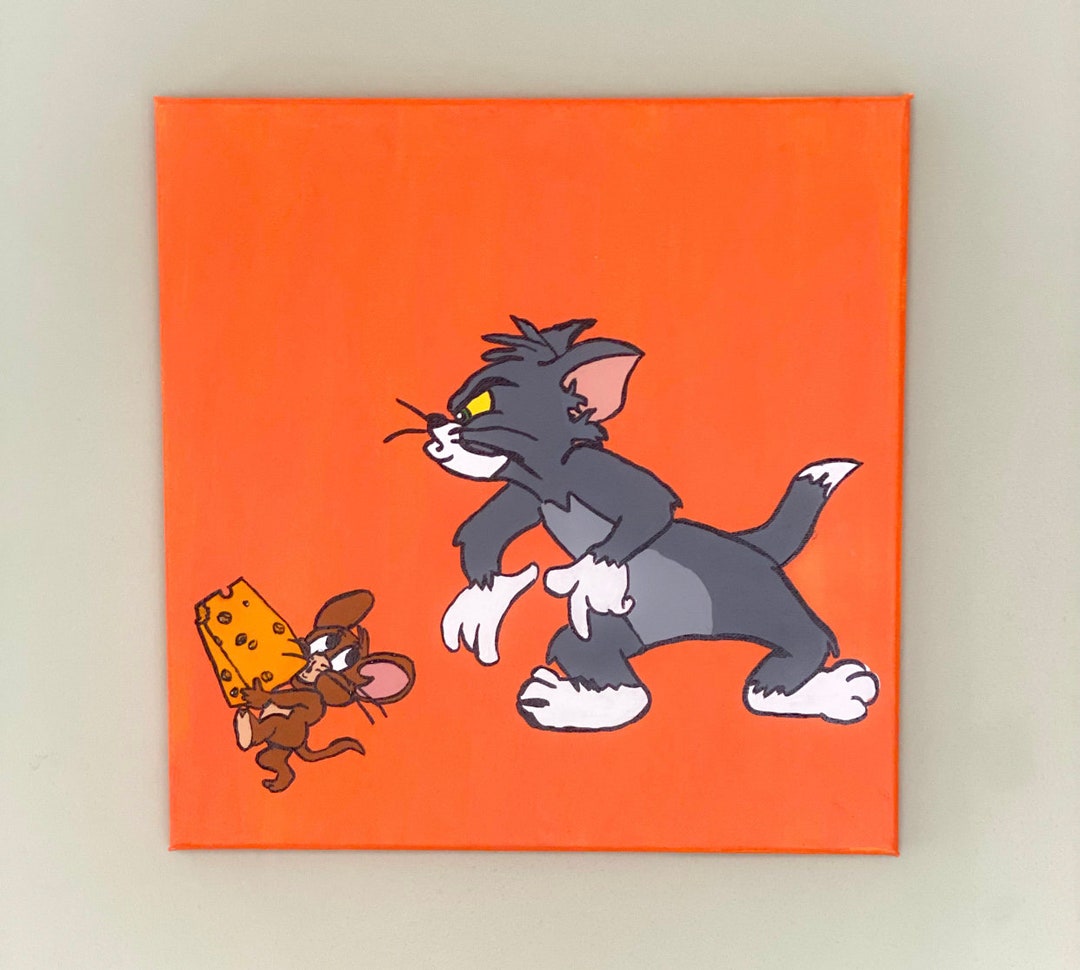 Tom and Jerry Original Art 30x30cm Stretch Canvas Etsy