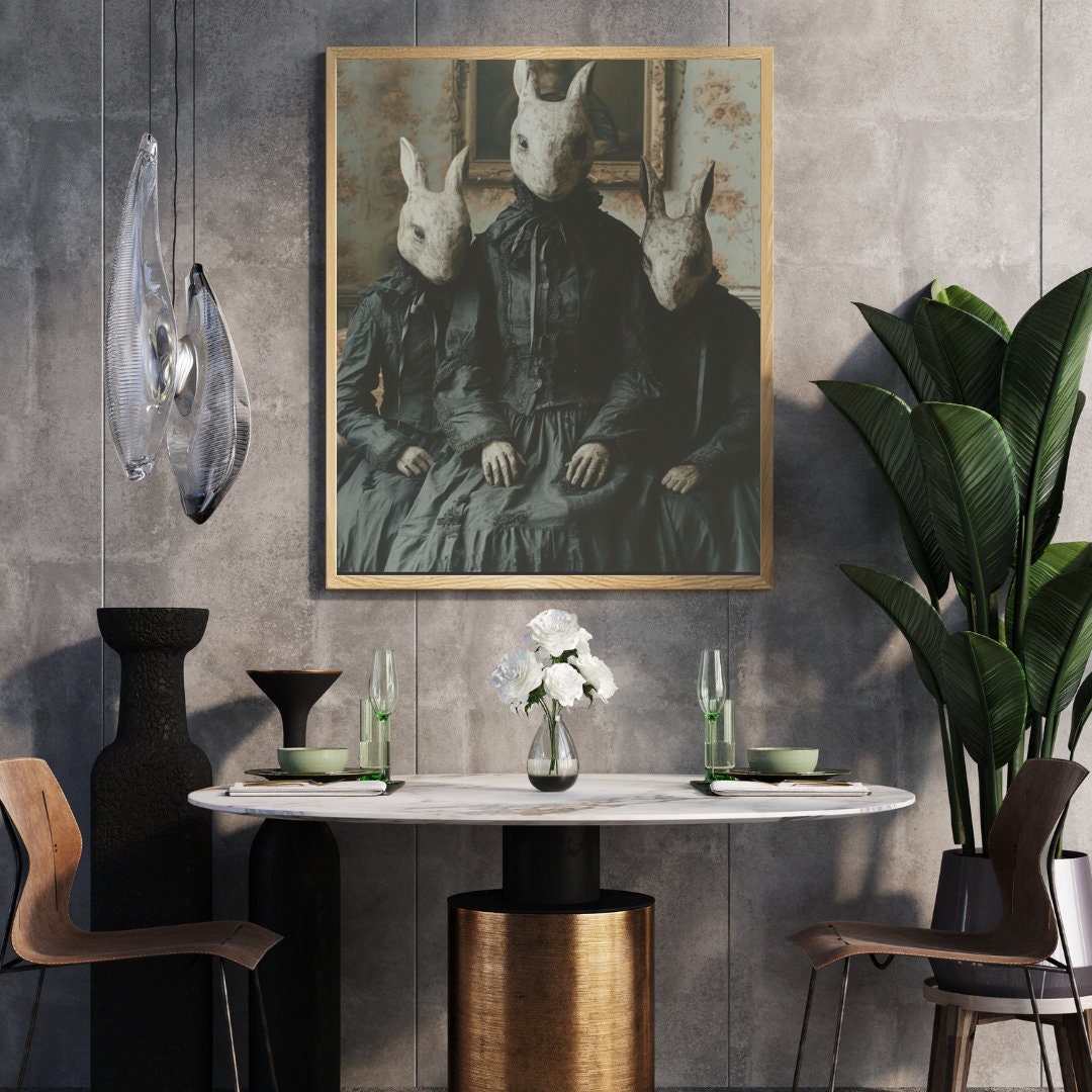 Rabbit Cult of the Forest, Art Poster Print, Vintage Photography, Dark ...