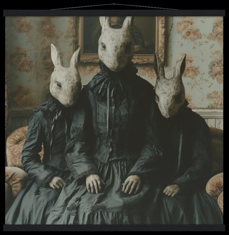 Rabbit Cult of the Forest, Art Poster Print, Vintage Photography, Dark ...