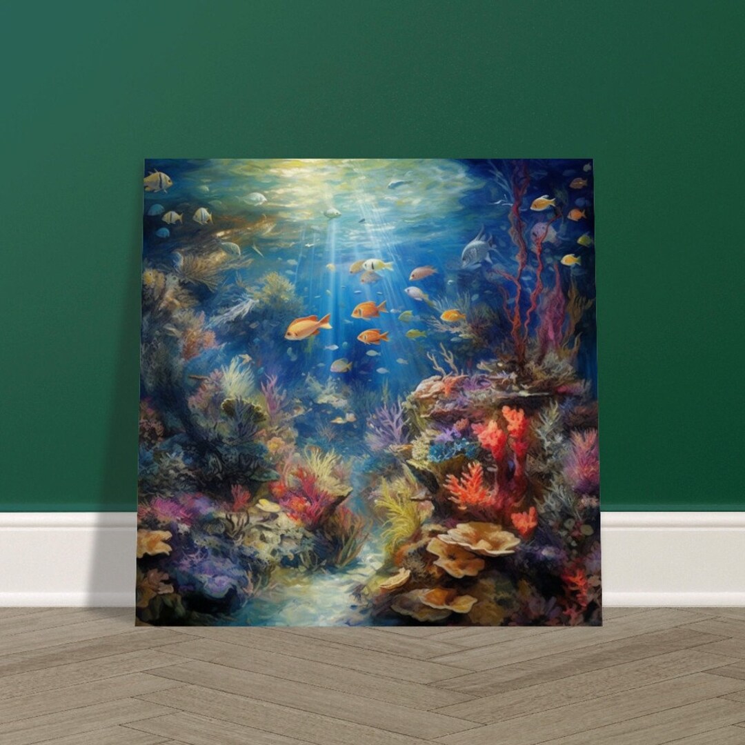 Marine Fish Swimming, Beautiful Ocean Reef, Marine World, Reef Wall Art