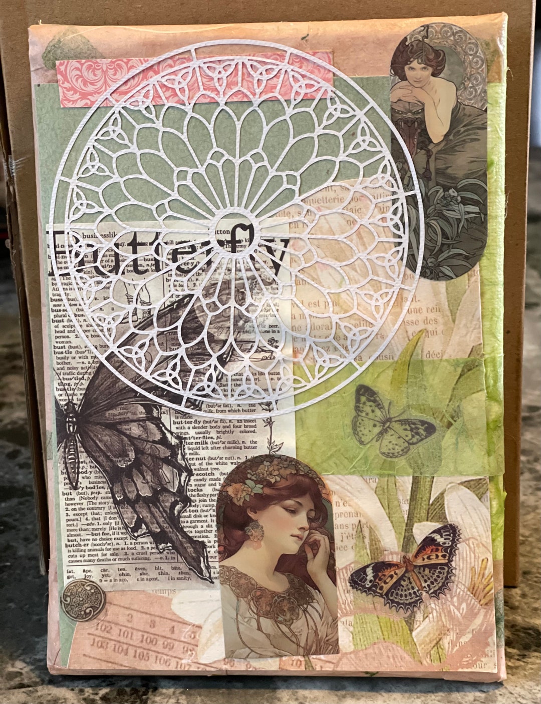 Decoupage Art Deco Ephemera on Canvas Etsy