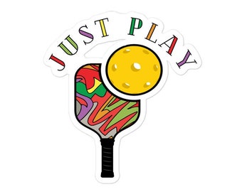 Let's Play Pickleball Bubble-free Stickers