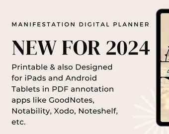 Premium Manifestation Digital Planner 2024 2025 Undated ipad goodnotes notability, Digital journal, daily planner planner digital Student