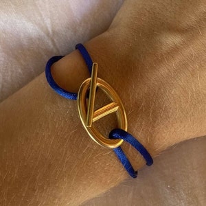 navy mesh cord bracelet image 1