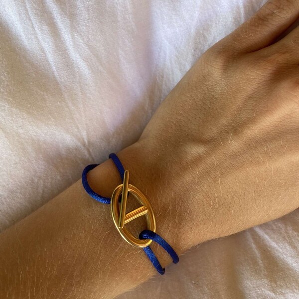 bracelet cordon maille marine
