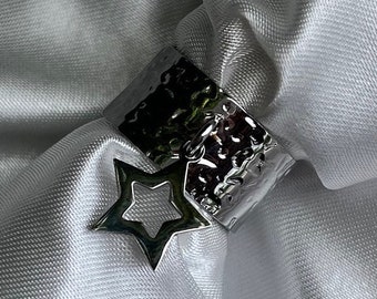 silver star charm ring