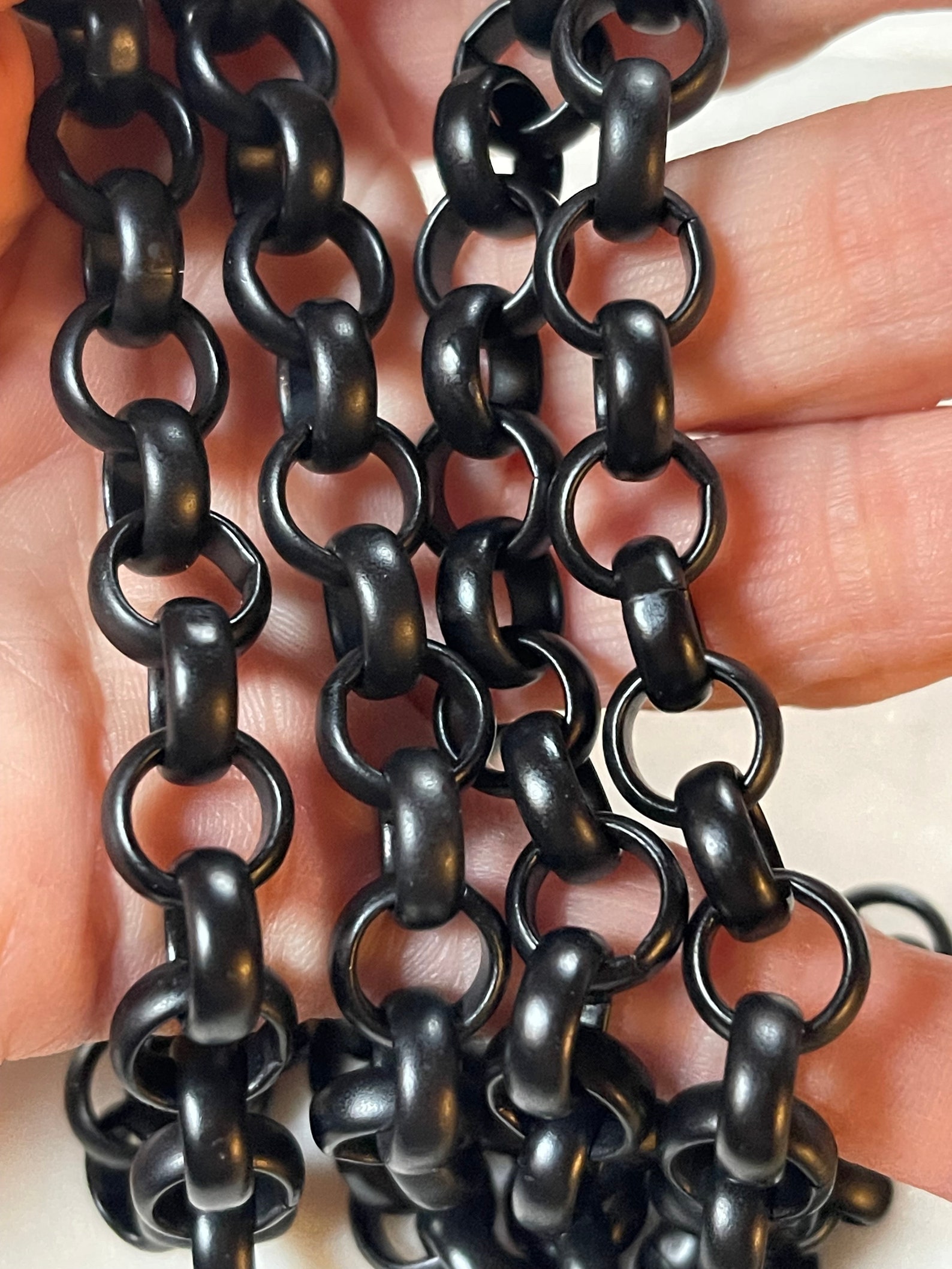 Matte Black, Rolo Chain Extra Large, 11 Mm. Priced by the Foot. - Etsy