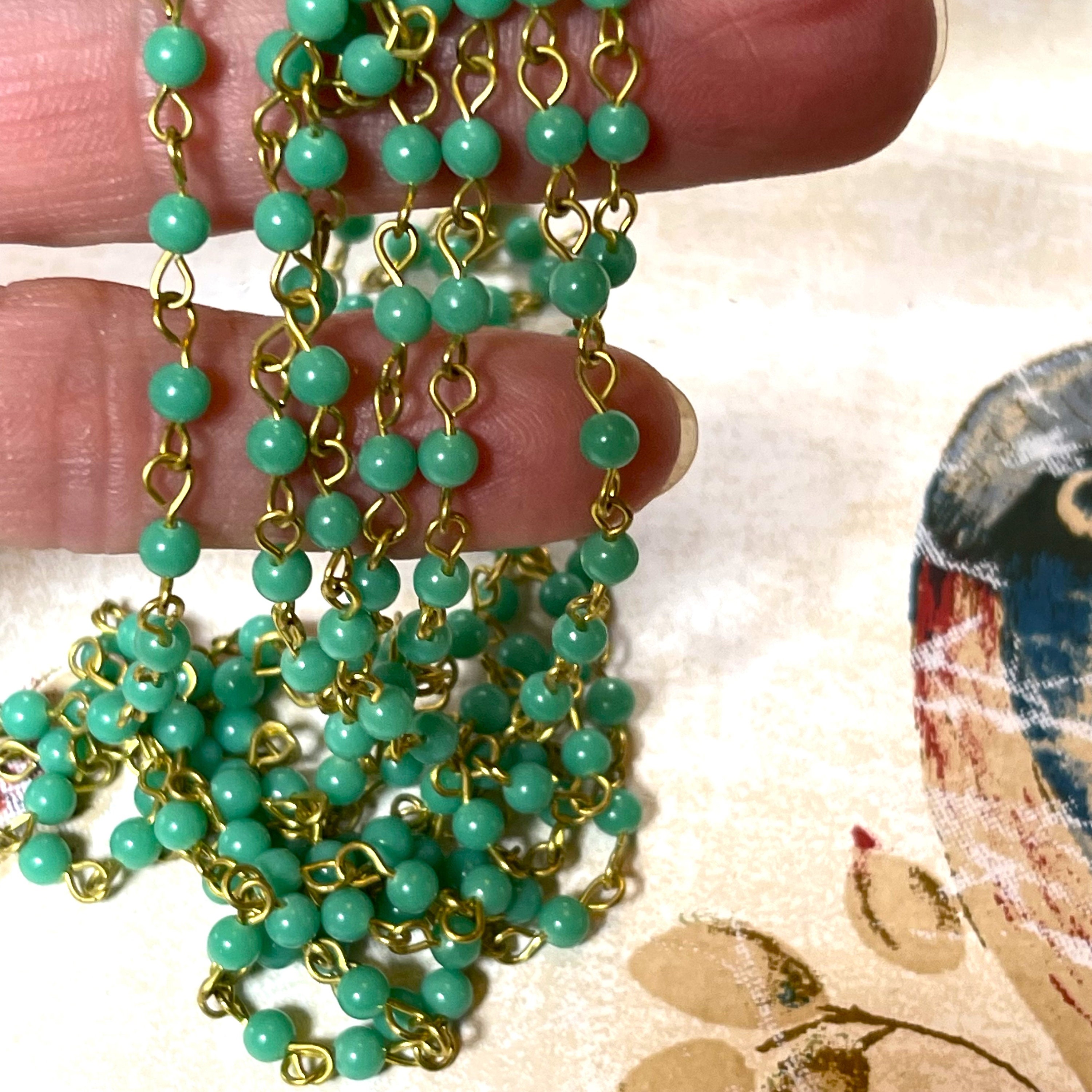 Vintage Cherry Brand Jade Green Plastic Bead Chain 5.4mm and 6.1mm Etsy