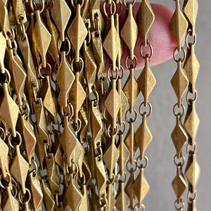 Solid Brass Raw Unplated Bar Chain. Soft, Natural Brass Color. 12x4x2mm, . Priced by the foot