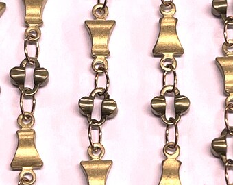 Raw Brass Multi-Shape Chain: DIY Jewelry Making - Priced by the foot