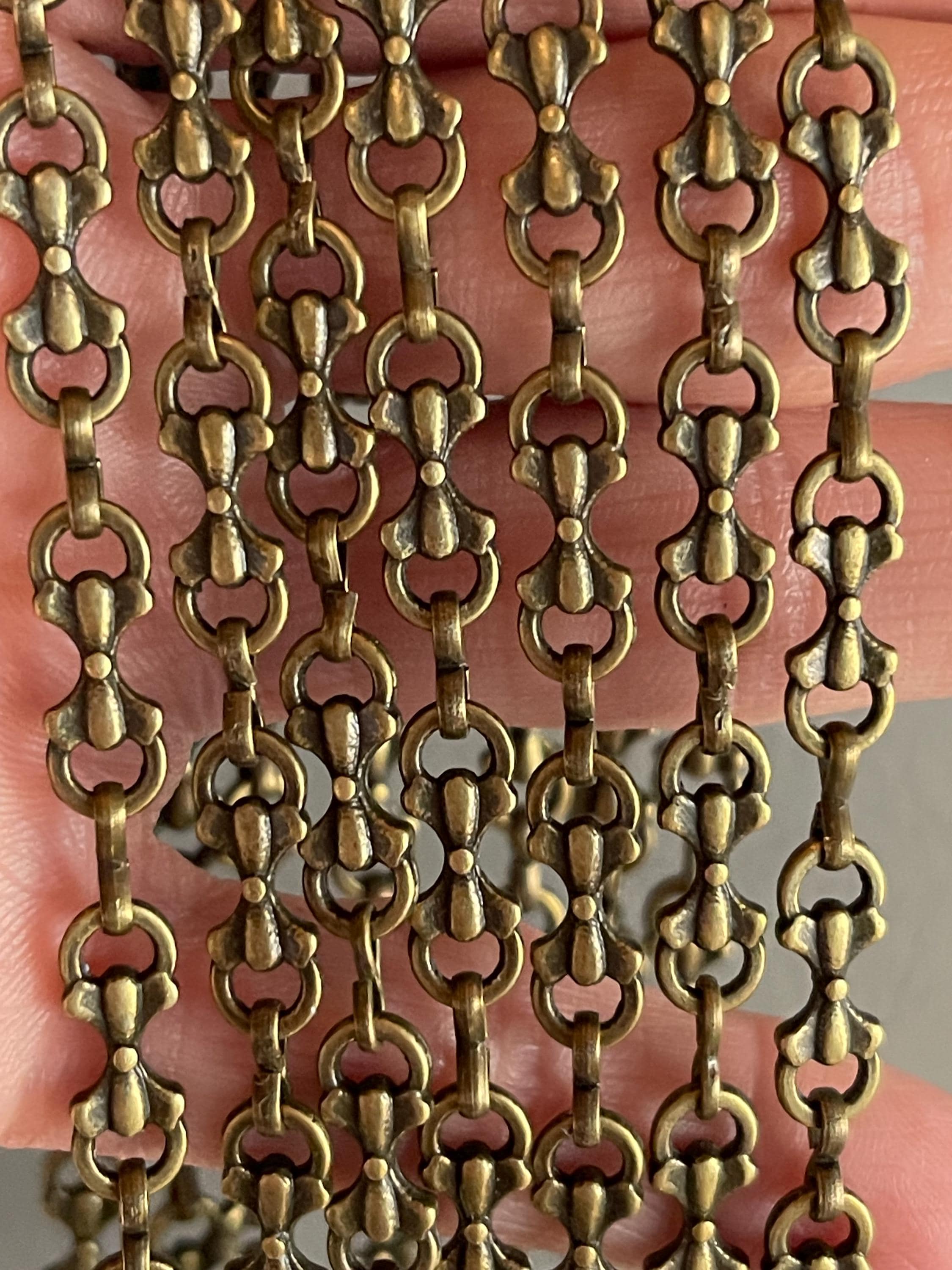Bar Chain Handmade Antiqued Bronze Bar Chain: Jewelry Supplies, Priced by Foot - Etsy