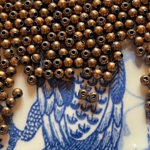 3mm, Tiny Copper Color Beads. 100 per order