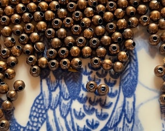 3mm, Round Copper Color Beads. 100 per order