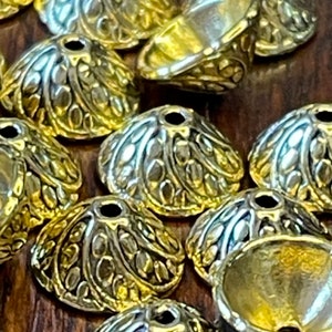 Antique Gold Alloy Metal Bead Caps 20 Per Order     B1- D1