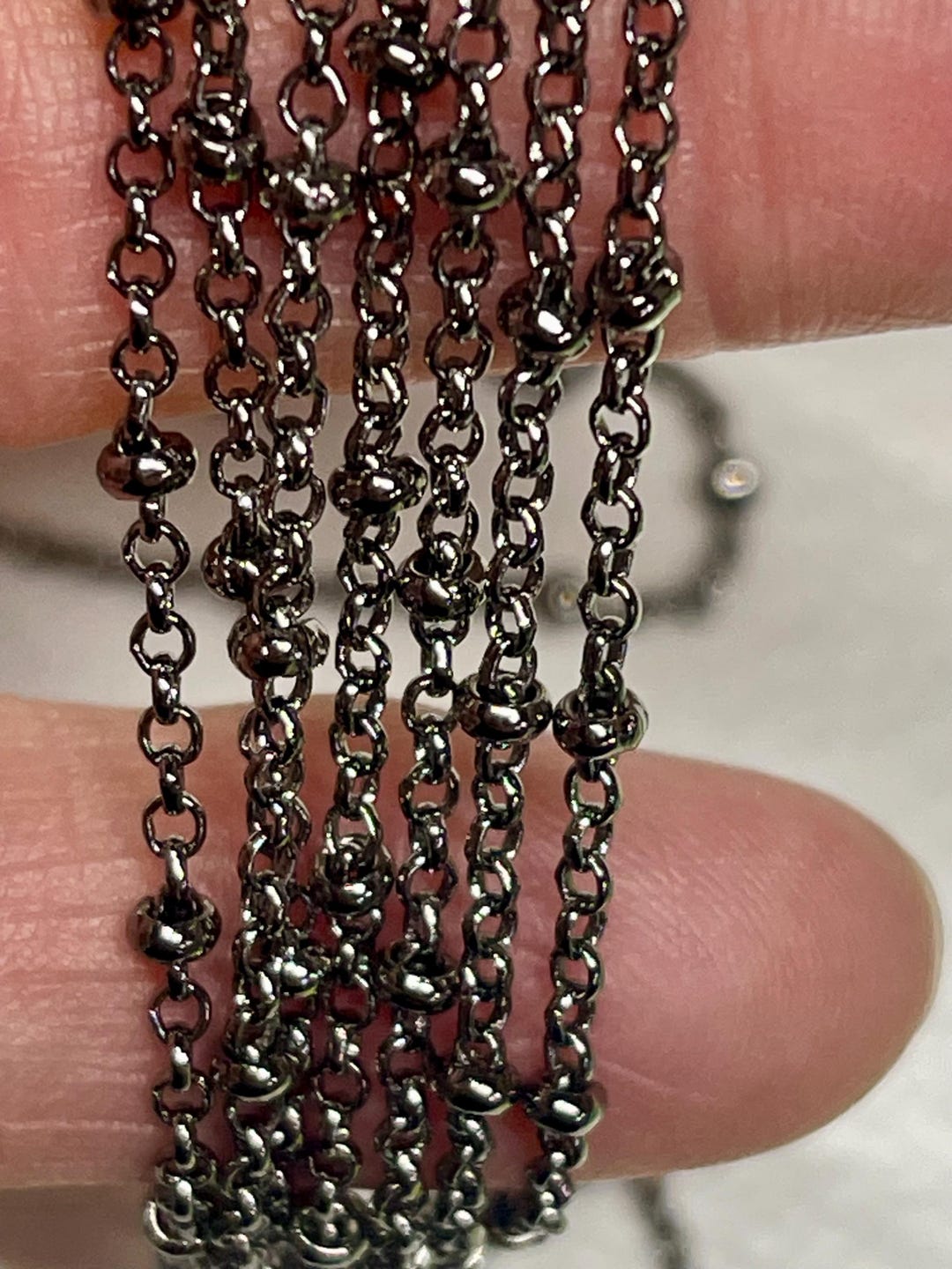 2mm Gunmetal Satellite Rolo Chain. Sold by the Foot, This Chain Offers ...