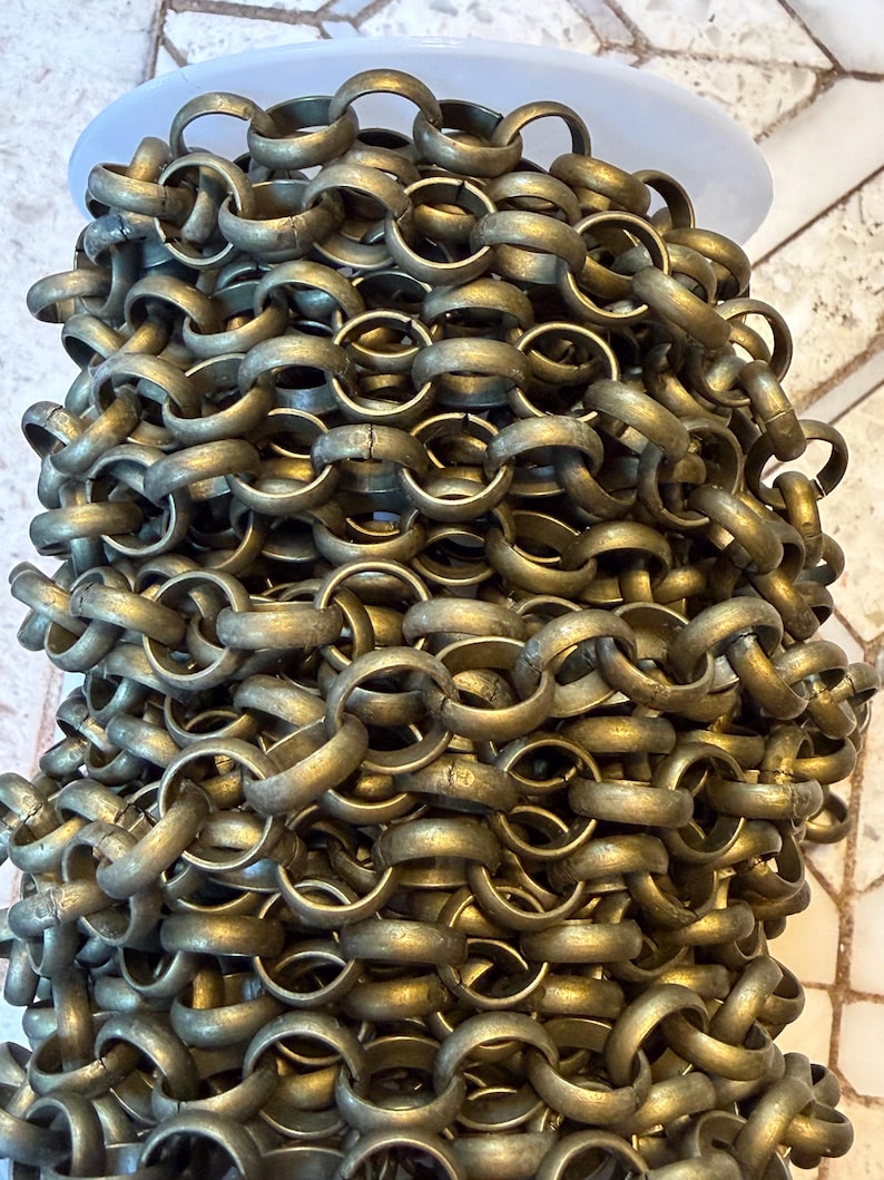 Large Iron 12mm Rolo Chain Antique Bronze Color. Nice Wearable Weight ...