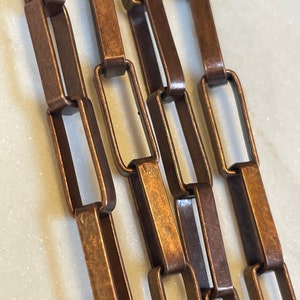 XLarge Iron Paperclip Chain. 19x7mm. 4 Colors Available, Elongated Cable Chain. Priced By The Foot.