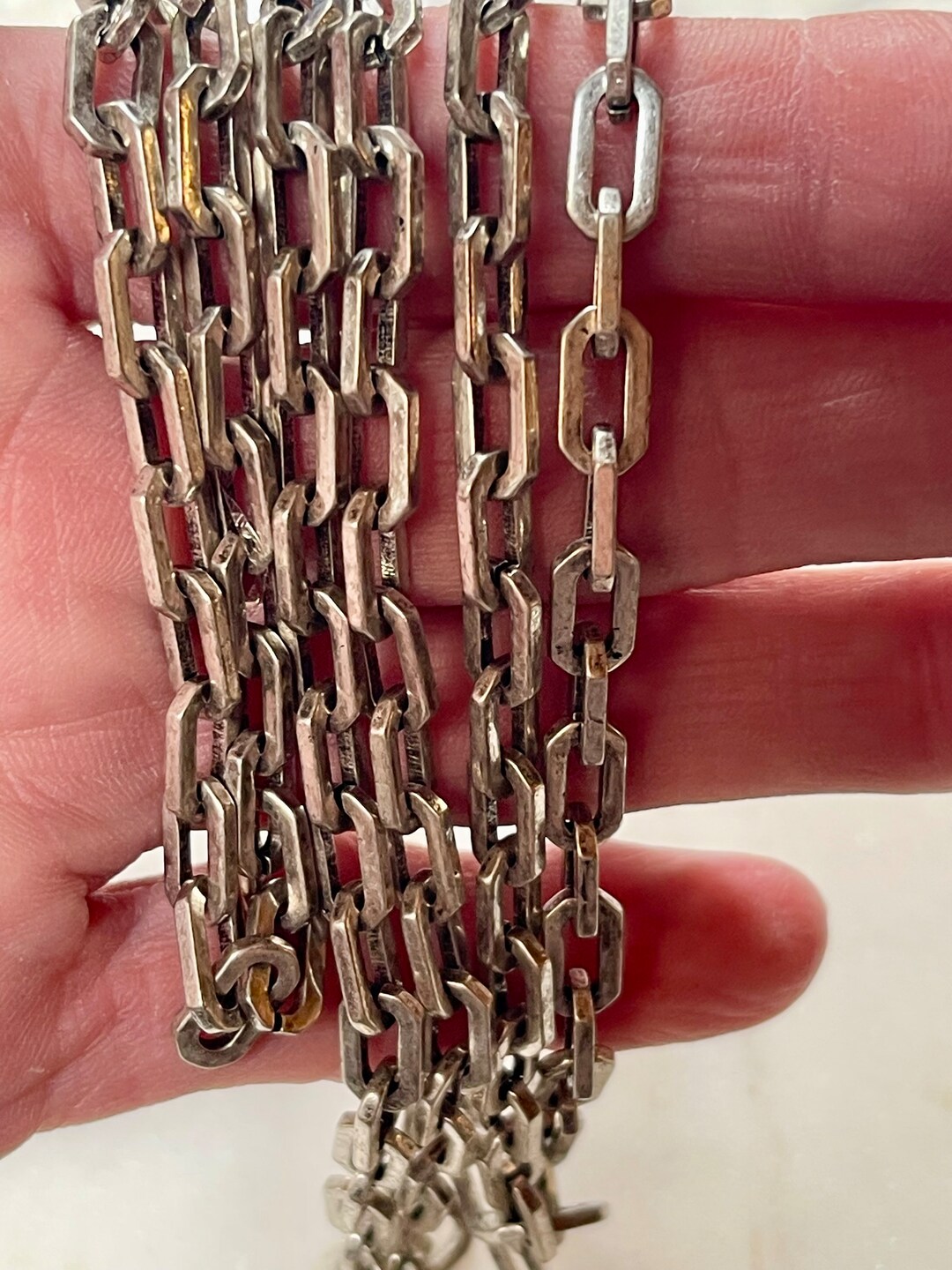 6mm X 10mm Angular Cable Chain Antique Silver Steel. It is Not ...