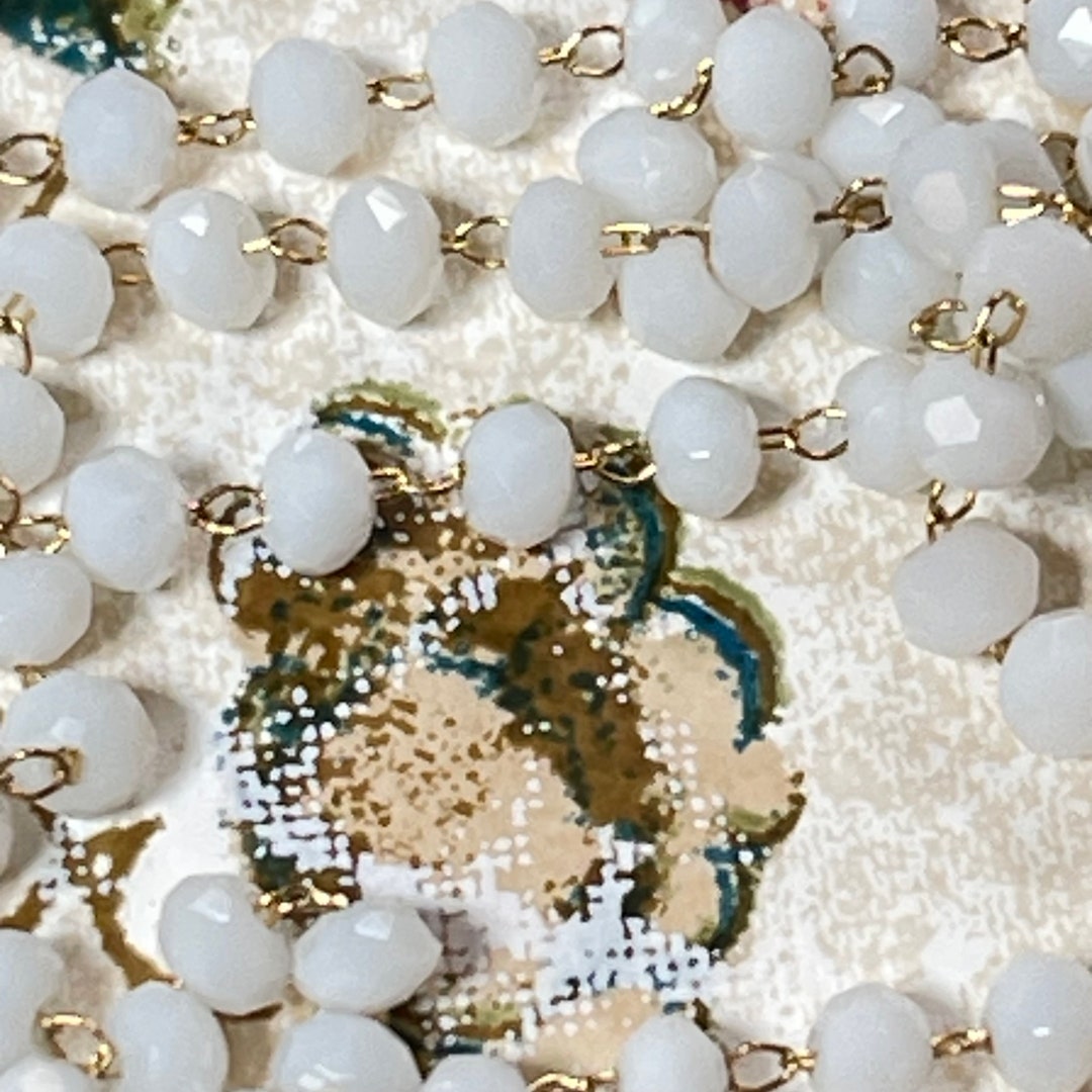 3.6mm Delicate White Bead Chain. Sold by 3 Foot Lengths. the Etsy UK