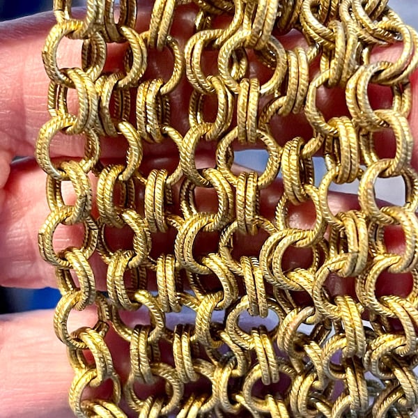 Raw Brass Double Cable Chain. 8.21mm x 8.21mm, Soft, Natural Brass Color. Unsoldered. Excellent Quality. Priced by the foot.