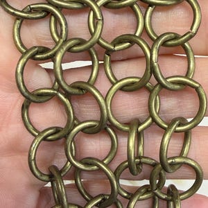 Large Circular, 15x1.8mm Iron O Chain, Unsoldered, Antique Bronze Color, Link: Sold by the foot.