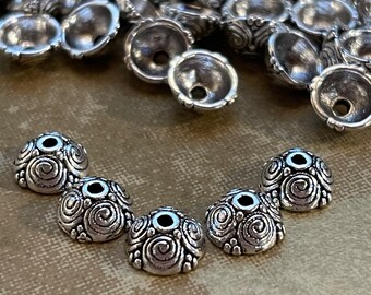 New Listing.8X8X4n Antiqued Silver Bead Caps. 20 Per Order